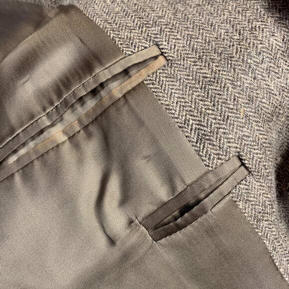 POLO by RALPH LAUREN Size 42 Long Brown Herringbone Virgin Wool Suit - Picture 15 of 15